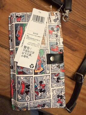 Disney Comic Strip Crossbody Wallet in Red, Black, White, Green, Blue